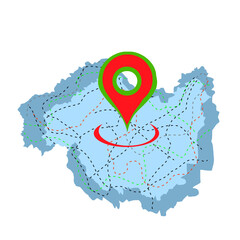 location markers on continent maps