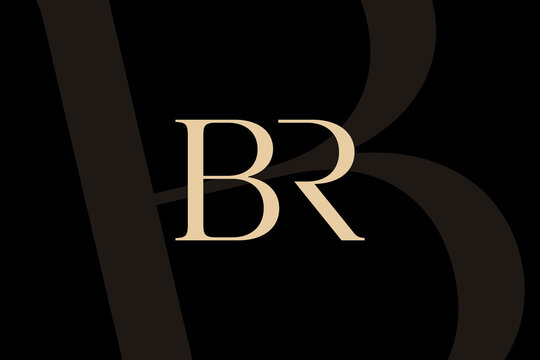 BR or RB letter logo icon design. Classic style luxury initials monogram.