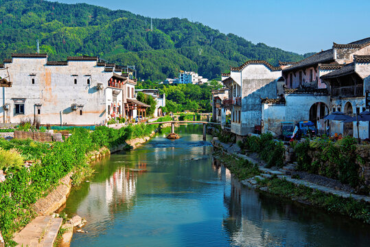 River running through Chengkan Ancient Village, Huangshan City, Anhui, China