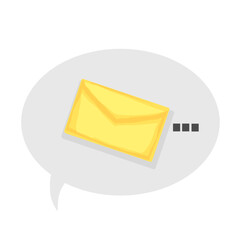 speech bubble with incoming message sign