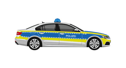 German Streifenwagen Police Patrol Car Polizei Vector Illustration – Law Enforcement Emergency Vehicle Design © Erlangga