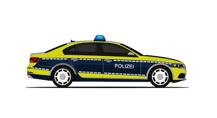 German Streifenwagen Patrol Car Polizei Vector Illustration – Law Enforcement Emergency Vehicle Design © Erlangga