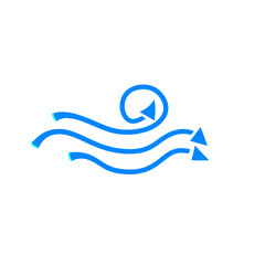curved arrow icon for weather forecasting at sea