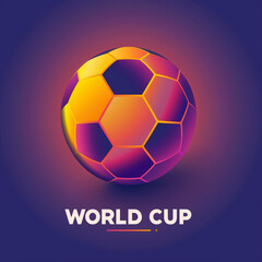 Obraz premium A soccer ball with a purple and orange design. soccer, football