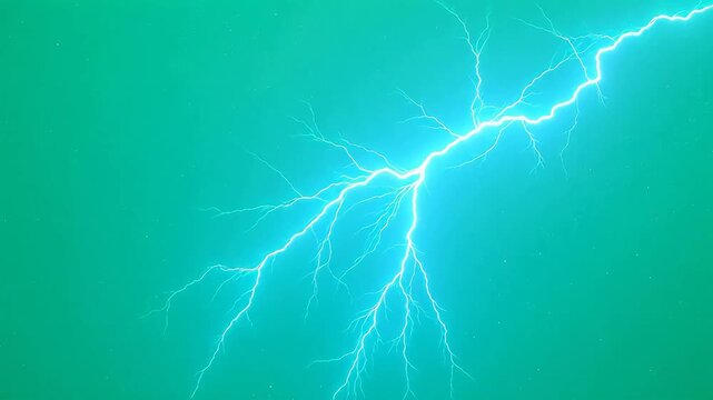 Lightning bolt in teal sky