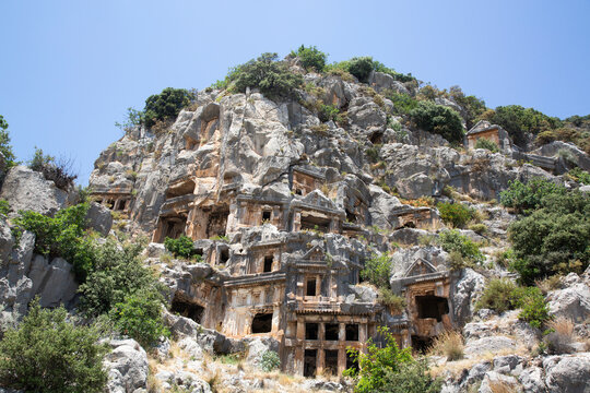 Lycian Rock Tombs, 4th Century BC, Myra Ancient City, Demre, Antalya, Turkey