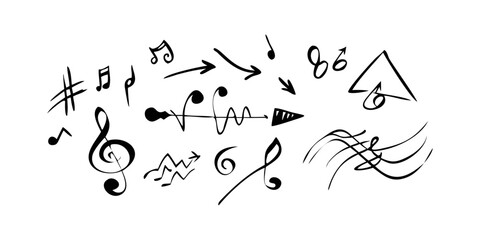 Obraz premium A collection of diverse musical notes and symbols in a creative arrangement Vector