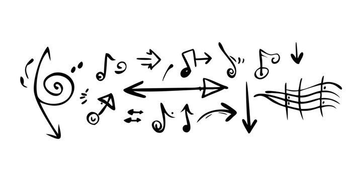 A collection of various musical notes and symbols in a flowing sequence Vector