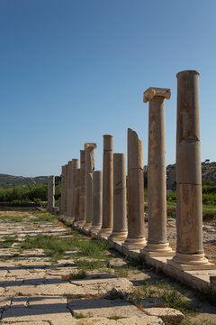 Granite Columns, Harbor Street, 2nd Century BC, Patara Ancient City (origins back to 5, 500 BC), Patara National Park, Antalya, Turkey