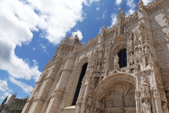 The Jeronimos Monastery or Hieronymites Monastery, a former monastery of the Order of Saint Jerome, Belem, Lisbon