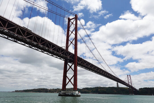The Tagus River estuary and The 25 de Abril Bridge, in the civil parish of Santa Maria de Belem, Lisbon