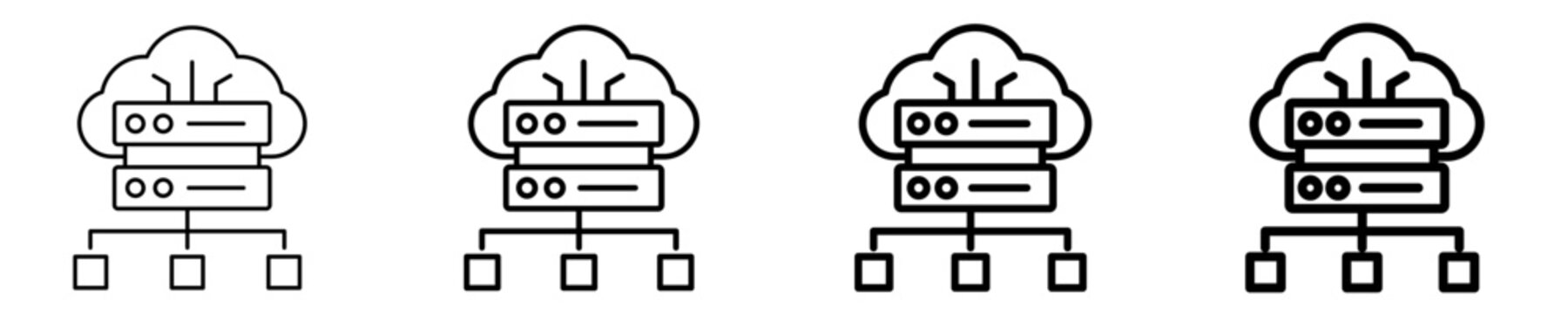 Cloud Database  Icon Set Different Style Collection