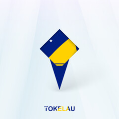Tokelau Flag Pin Icon with Geometric Design.