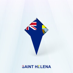 Saint Helena Flag Pin Icon with Geometric Design.