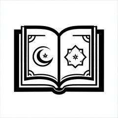 Illustration of an open spiritual text with crescent moon and star symbol on a page, representing faith and spirituality guidelines