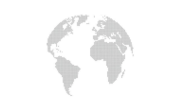 A black and white image of the earth
