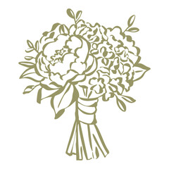 Elegant Peony Bouquet Sketch