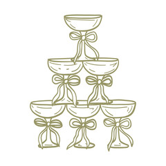 Champagne Glass Tower Illustration