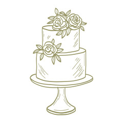 Floral Wedding Cake Sketch