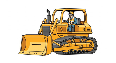 Bulldozer Operator Heavy Machinery Construction. © IPUT