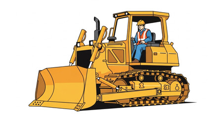 Bulldozer Operator Working Heavy Machinery. © IPUT