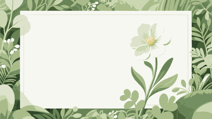 Simple illustrations of plants evoking spring. Nordic-inspired minimalist concept.