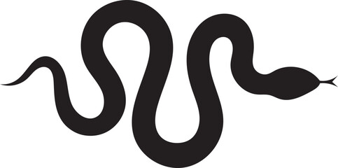 Stylized Snake Silhouette Illustration