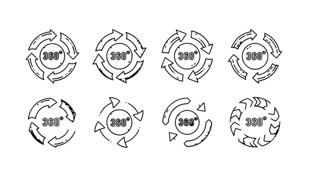 Modern 360 View Circular Arrow Duotone Icons