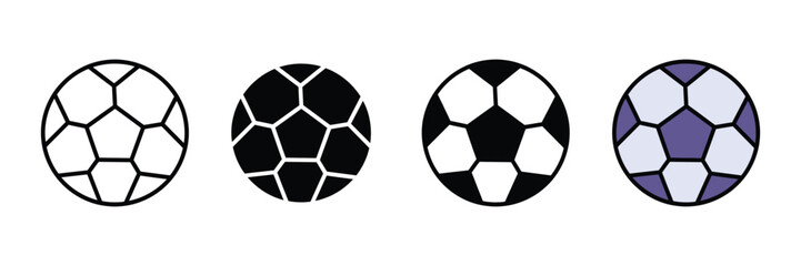 Fototapeta premium Soccer ball football icon vector. Classic sports ball symbol for tournament, athlete equipment, team competition, and fitness activity set. Vector Illustration.