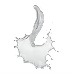 A gray liquid splash on a white background isolated on transparent background