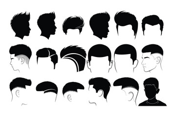 set of black silhouettes of people