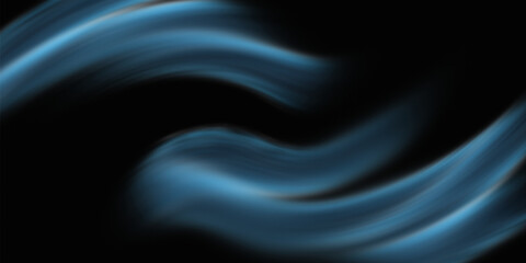 Obraz premium Abstract Swirling Blue Light Waves on Black Background