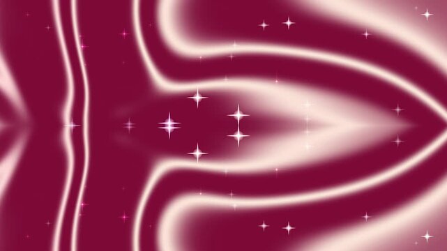Glowing maroon background with white neon curves and sparkles