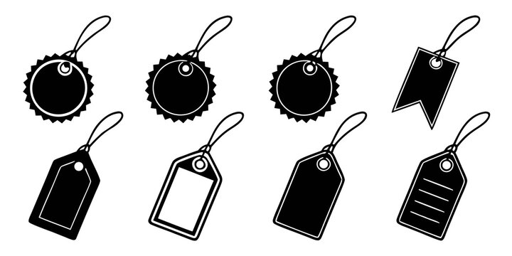 Assorted tags and labels in various shapes and colors Vector