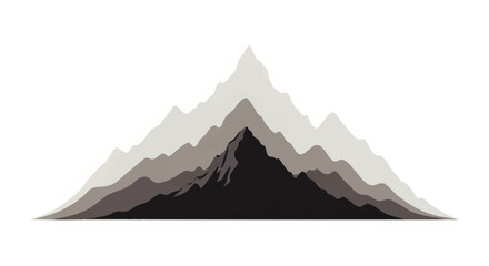 Abstract geometric mountain range illustration with overlapping silhouettes in monochrome shades