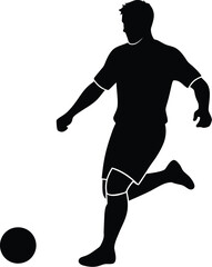Soccer player silhouette icon. 