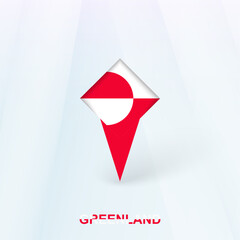 Greenland Flag Pin Icon with Geometric Design.