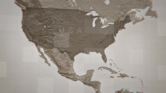 Animated map of the United States. Detailed 4K animation for news, business, education, and travel projects.