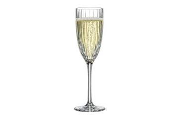 Champagne flute full of sparkling wine with bubbles