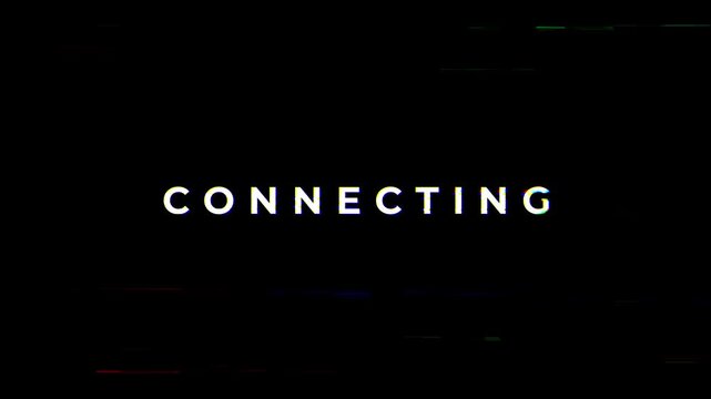 Connecting Text Glitch Effect Animation. 4K Video