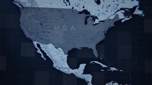 Animated map of the United States. Detailed 4K animation for news, business, education, and travel projects.