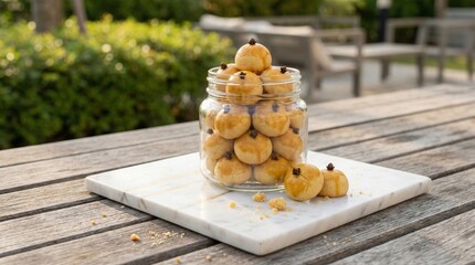 Indonesian pineapple tarts in glass jar