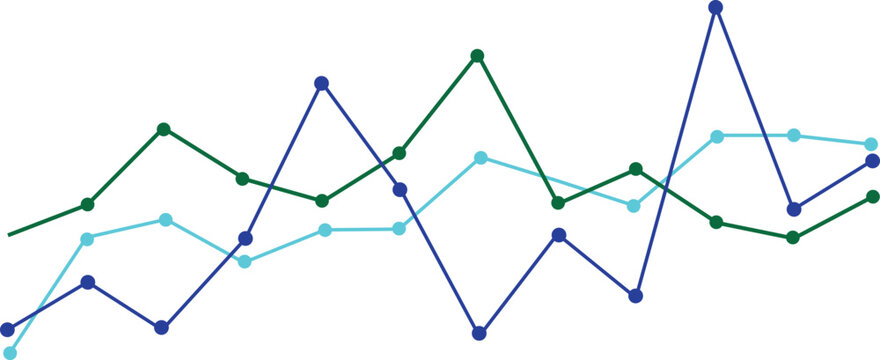 Abstract Multi-Line Stock Market Chart on Light Background
