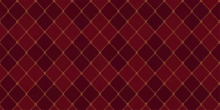 Vintage red metal grid texture with a seamless diamond pattern and retro rhombus shape design for a classic backdrop