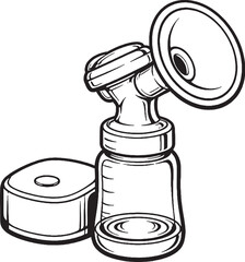 Electric Breast Pump Line Art Illustration