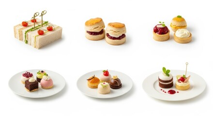 Afternoon Tea Assortment: Sandwiches, Scones, Pastries, and Macarons