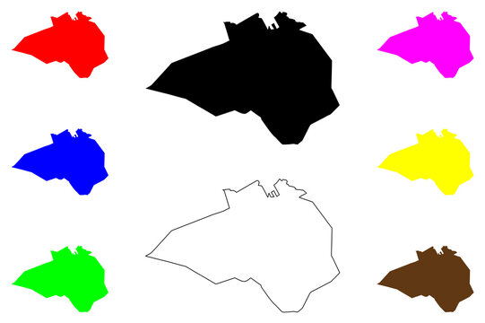 Ladysmith city (Republic of South Africa, RSA) map vector illustration, scribble sketch Emnambithi or uMnambithi map