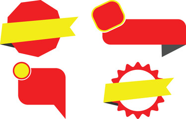 Modern Sale Label and Badge Banner Set Vector &ndash; Promotional Tag Shapes Collection for Marketing Design