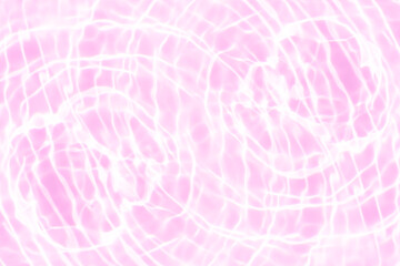 Pink water bubbles on the surface ripples. Defocus blurred transparent pink colored clear calm water surface texture with splash and bubbles. Water waves with shining pattern texture background