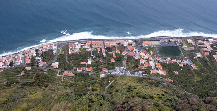 Birds eye view, place on the coast, Paul do Mar, Madeira, Portugal